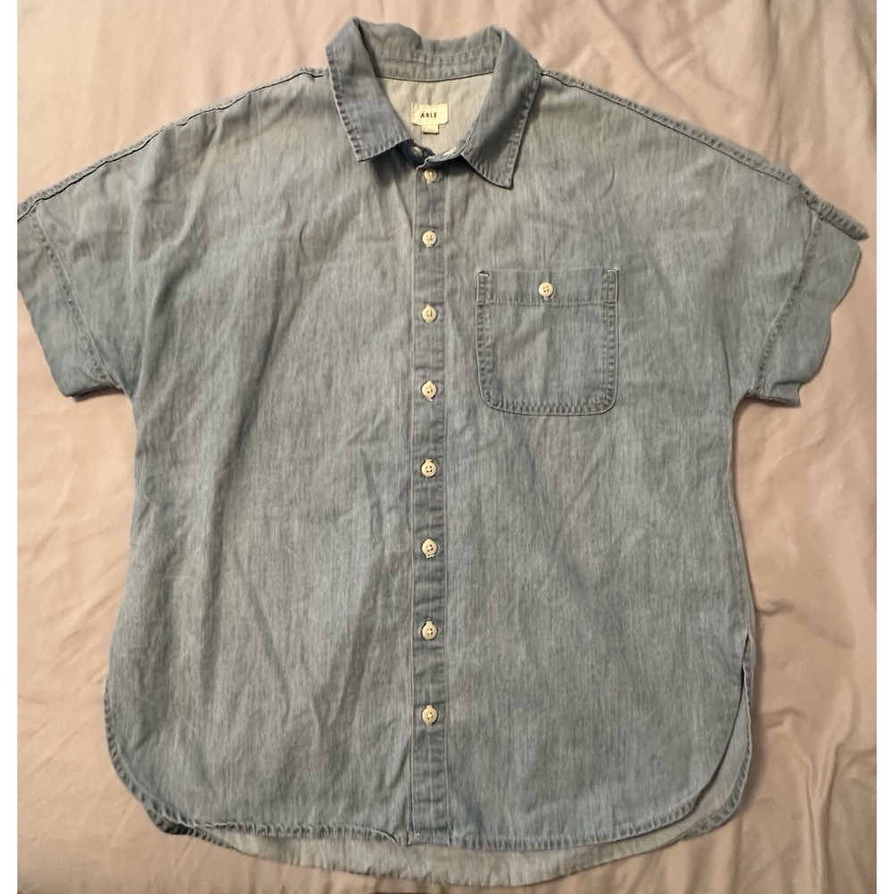 Able Light Blue Denim Button-Down Shirt